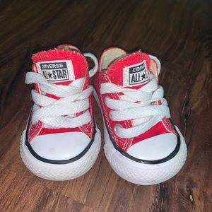 Baby red converse size 2. Wore once.